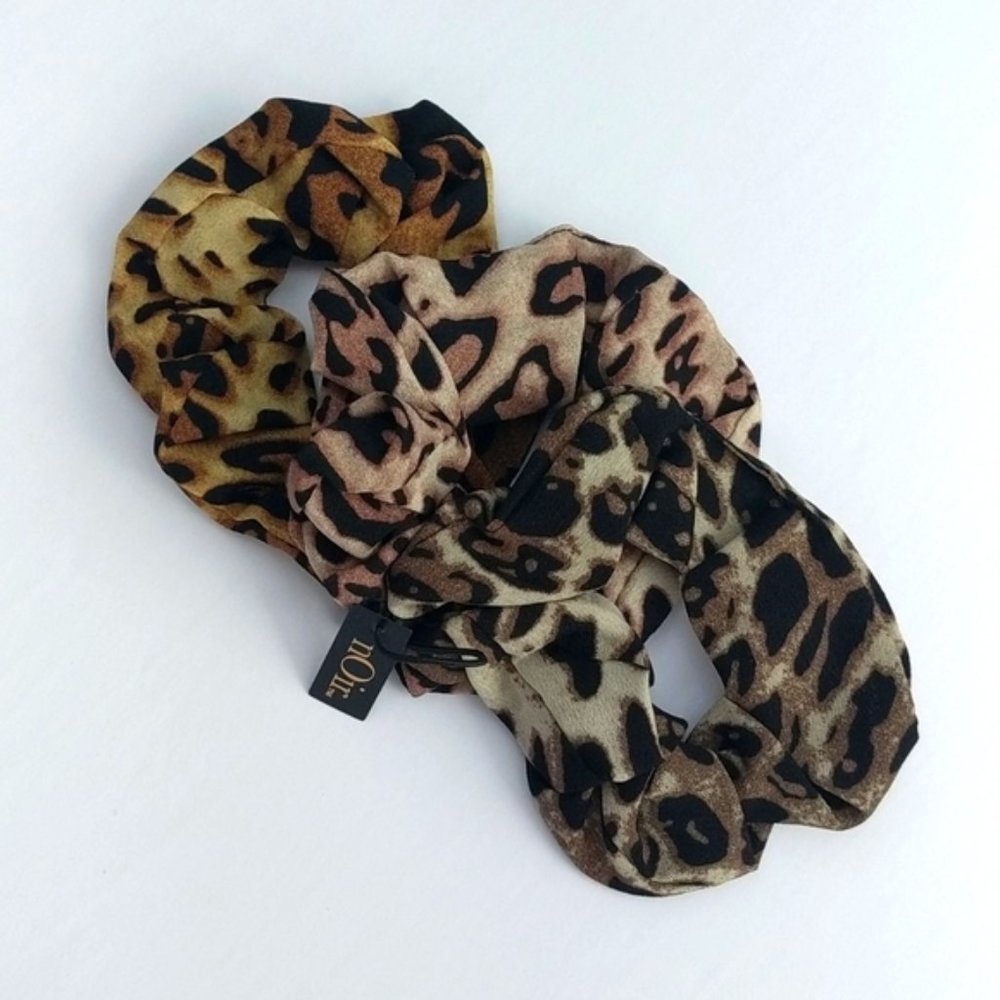 nOir Jewelry Ombre Leopard Hair Scrunchies 3 Pack